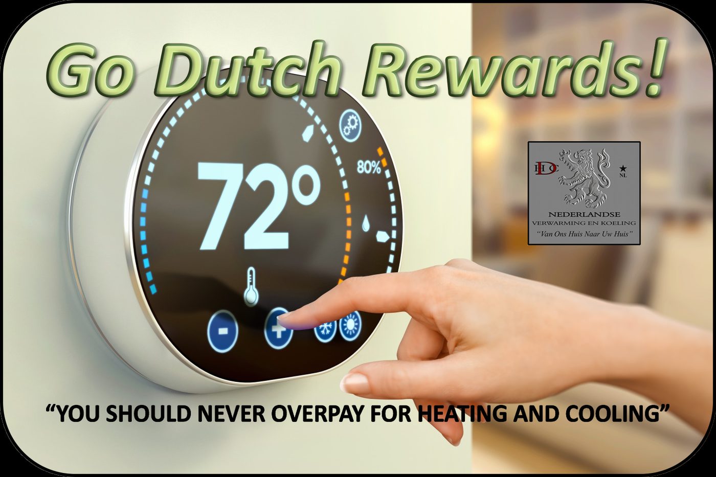 Go Dutch Rewards card — Thermostat design